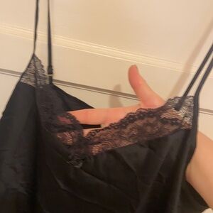 NEW Gillian & O’Malley Black SLIP DRESS LINGERIE CHEMISE SZ XXL SATEEN SATIN